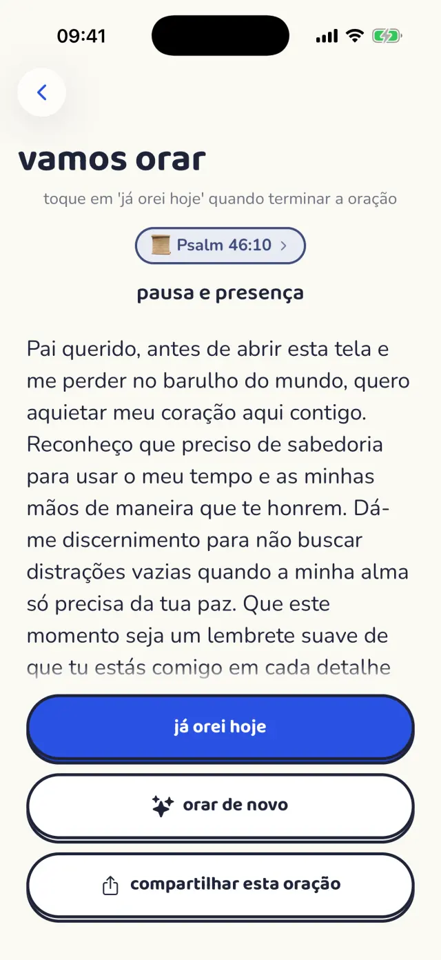 Uma oração guiada com a referência bíblica embaixo